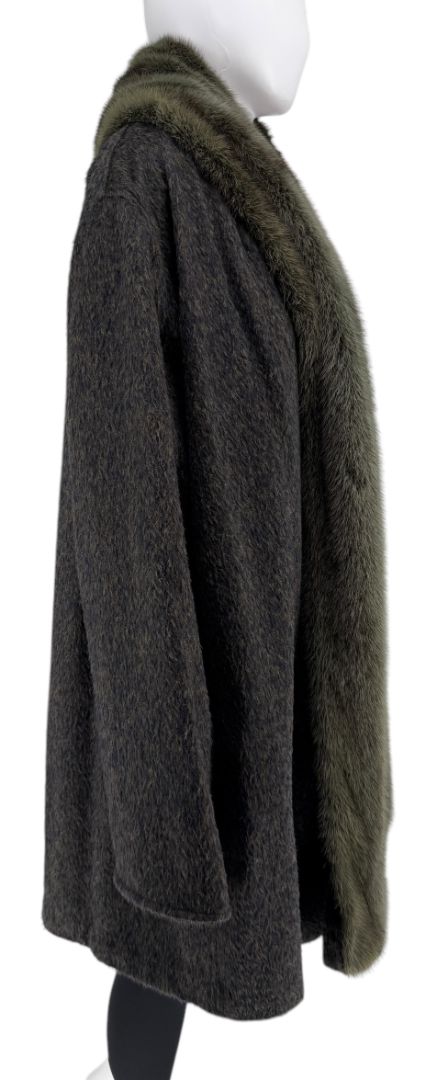 Jacobson’s Vintage Alpaca Swing Coat with Mink Fur Trim – Size 10