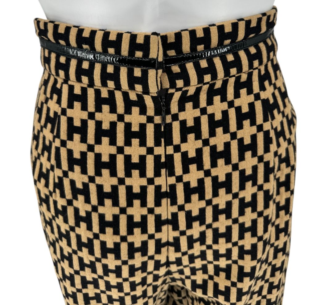 Vintage Halston “H” Patterned Straight-Leg Pants