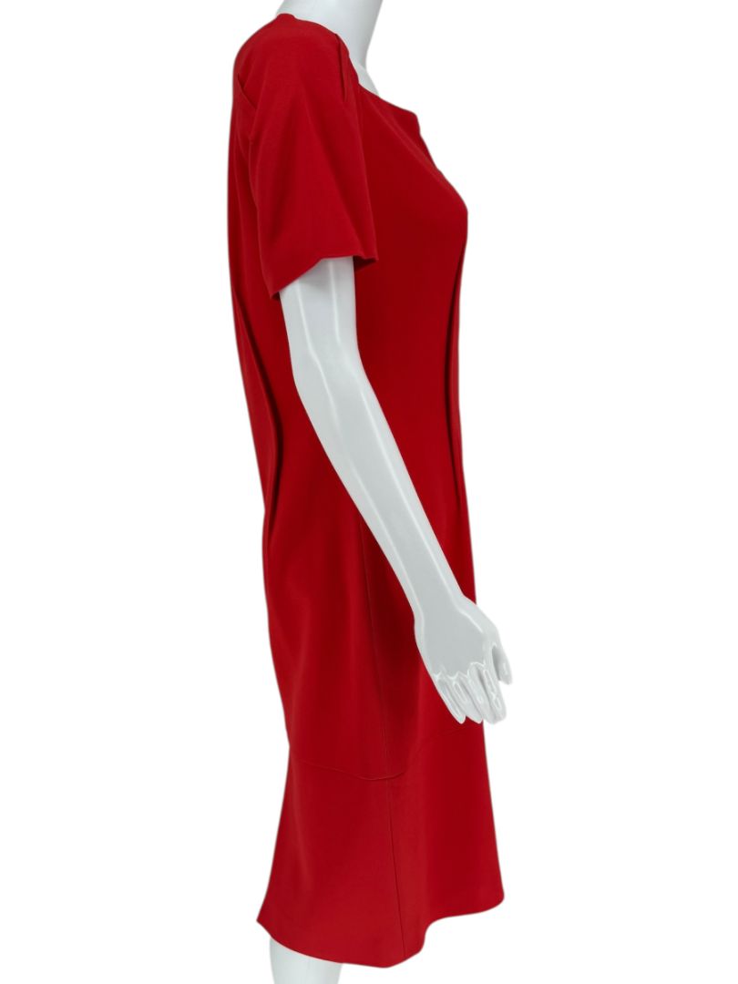 Pamella Roland Sculptural Red Cocktail Dress – Estimated Size 12
