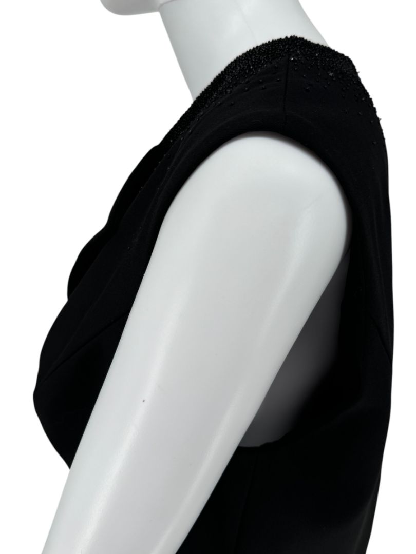 Pamella Roland Embellished Tuxedo-Inspired Sheath Dress