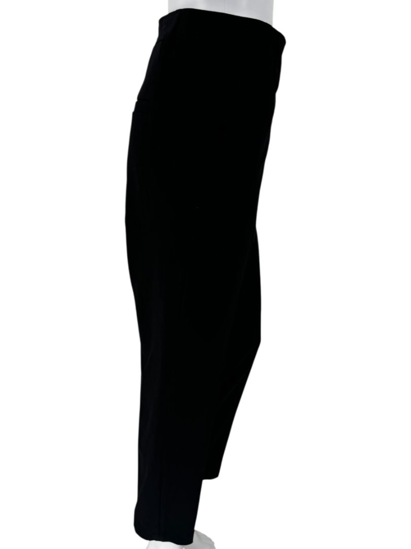 Brunello Cucinelli Black Tapered Wool Trousers with Monili Belt Loop - Size 10