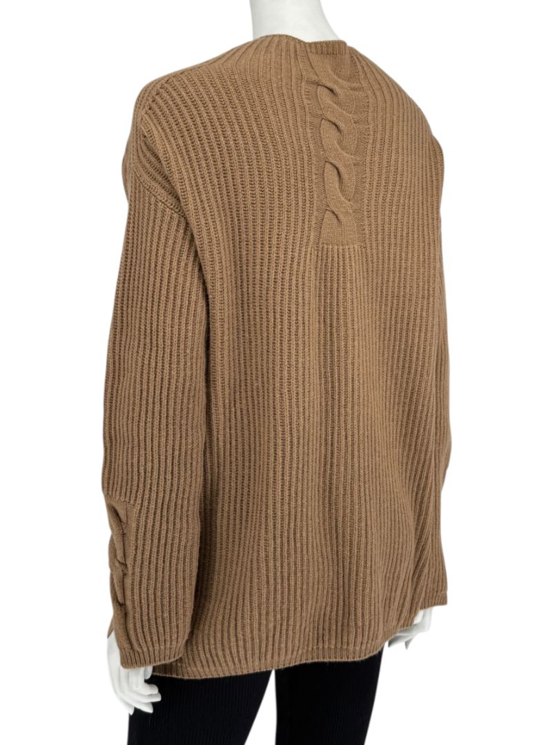 S’Max Mara Camel Ribbed Wool-Cashmere Sweater – Size M