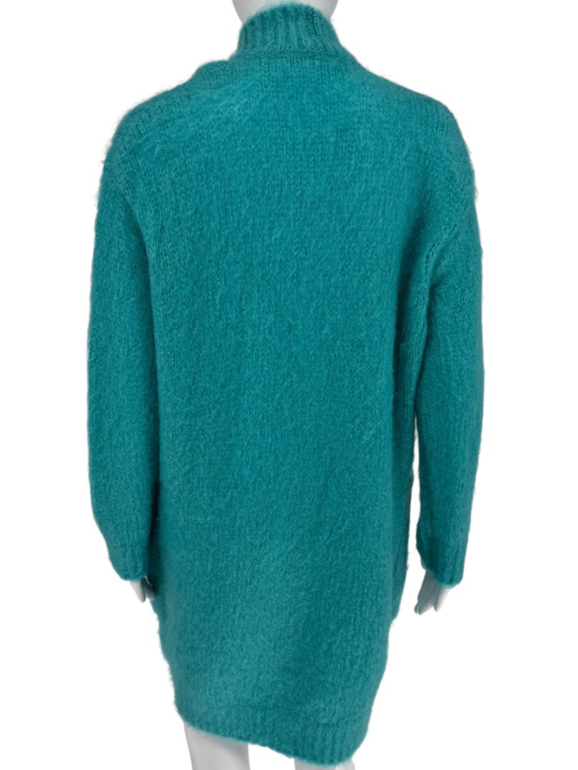 Max Mara Teal Open-Front Mohair Cardigan – Size XS