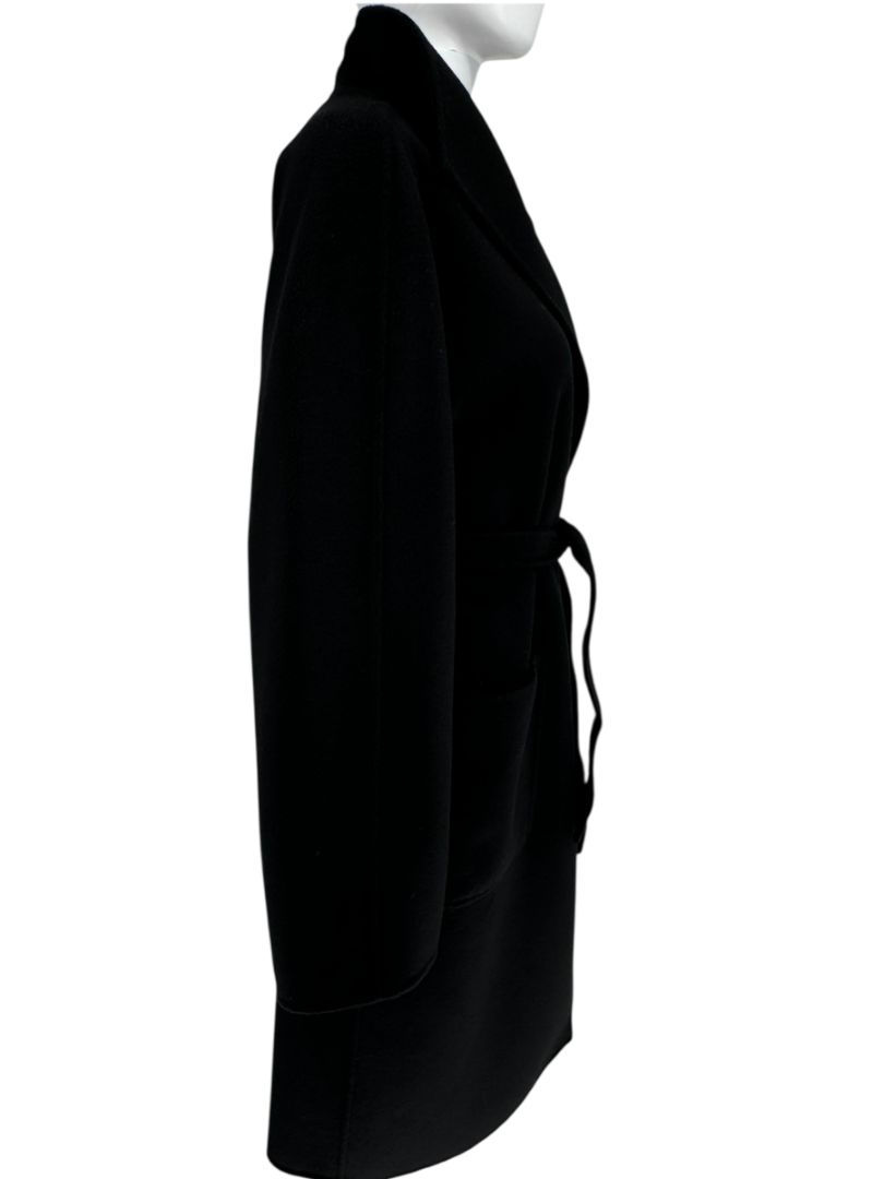 Max Mara ‘Manuela’ Belted Wrap Coat in Black – Size US 10 / IT 44