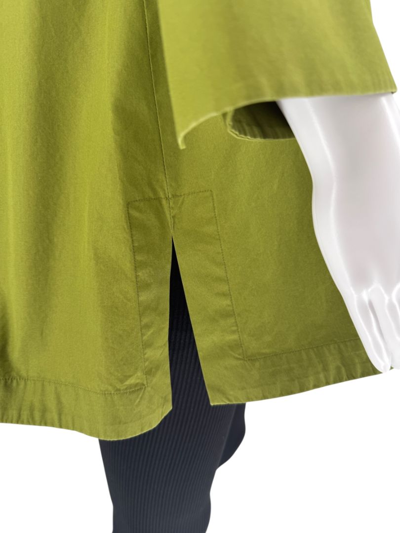 Max Mara Olive Green Cotton Poplin Tunic Shirt – Size IT 42 (US 6)