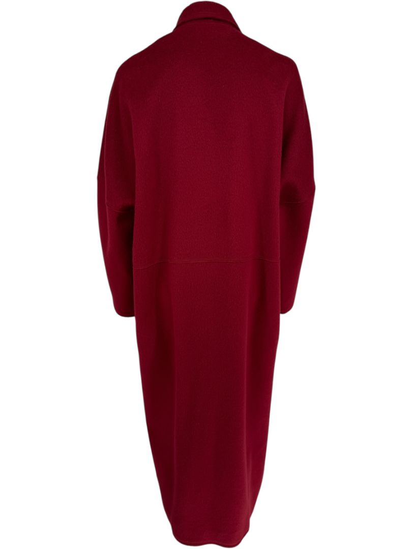 Pamella Roland Burgundy Cashmere Double-Breasted Coat – Size L