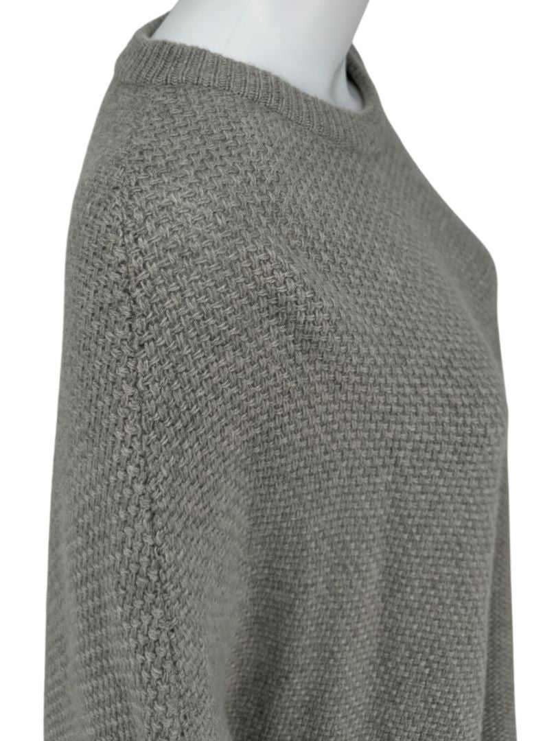Ralph Lauren Gray Cashmere Poncho with Suede Trim – Size XS/S