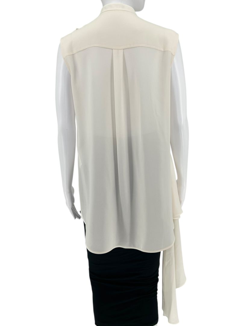 Alexander McQueen Ivory Silk Ruffle Blouse – Size IT 42