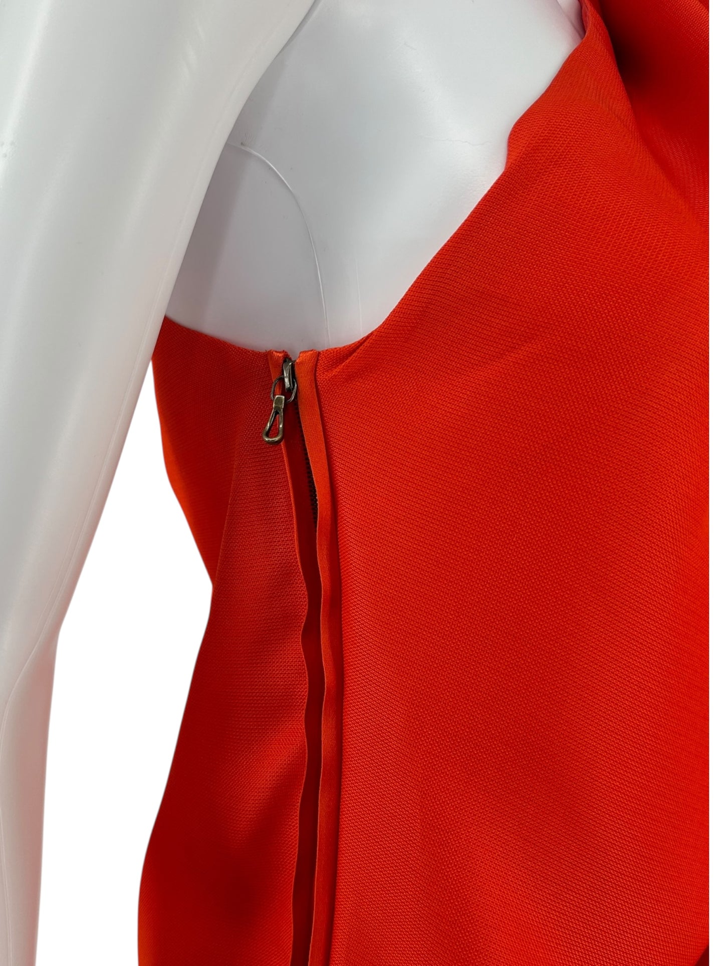 Lanvin 2009 Sculptural One-Shoulder Red Silk Dress – Large