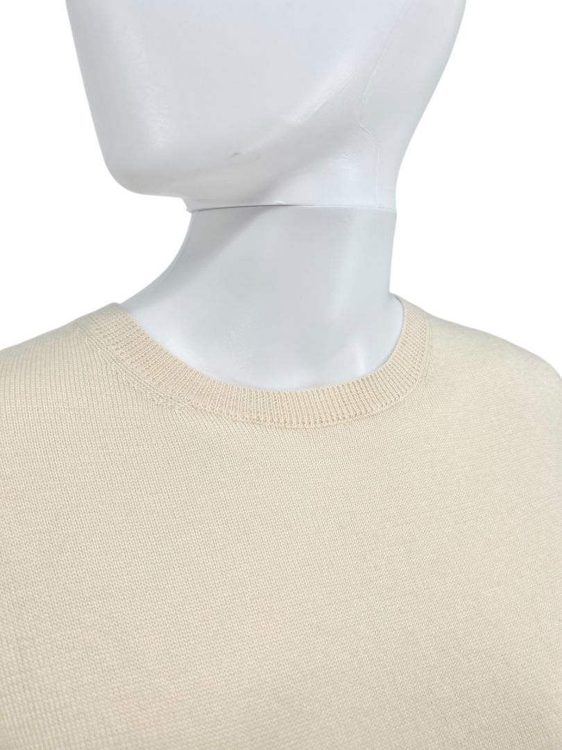 The Row Ivory Cashmere-Silk Crewneck Sweater – Size L