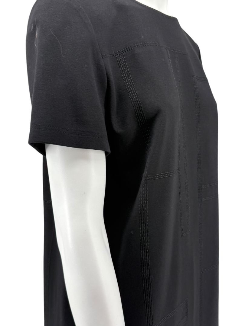 Lafayette 148 Black Textured Knit Shift Dress - Size M