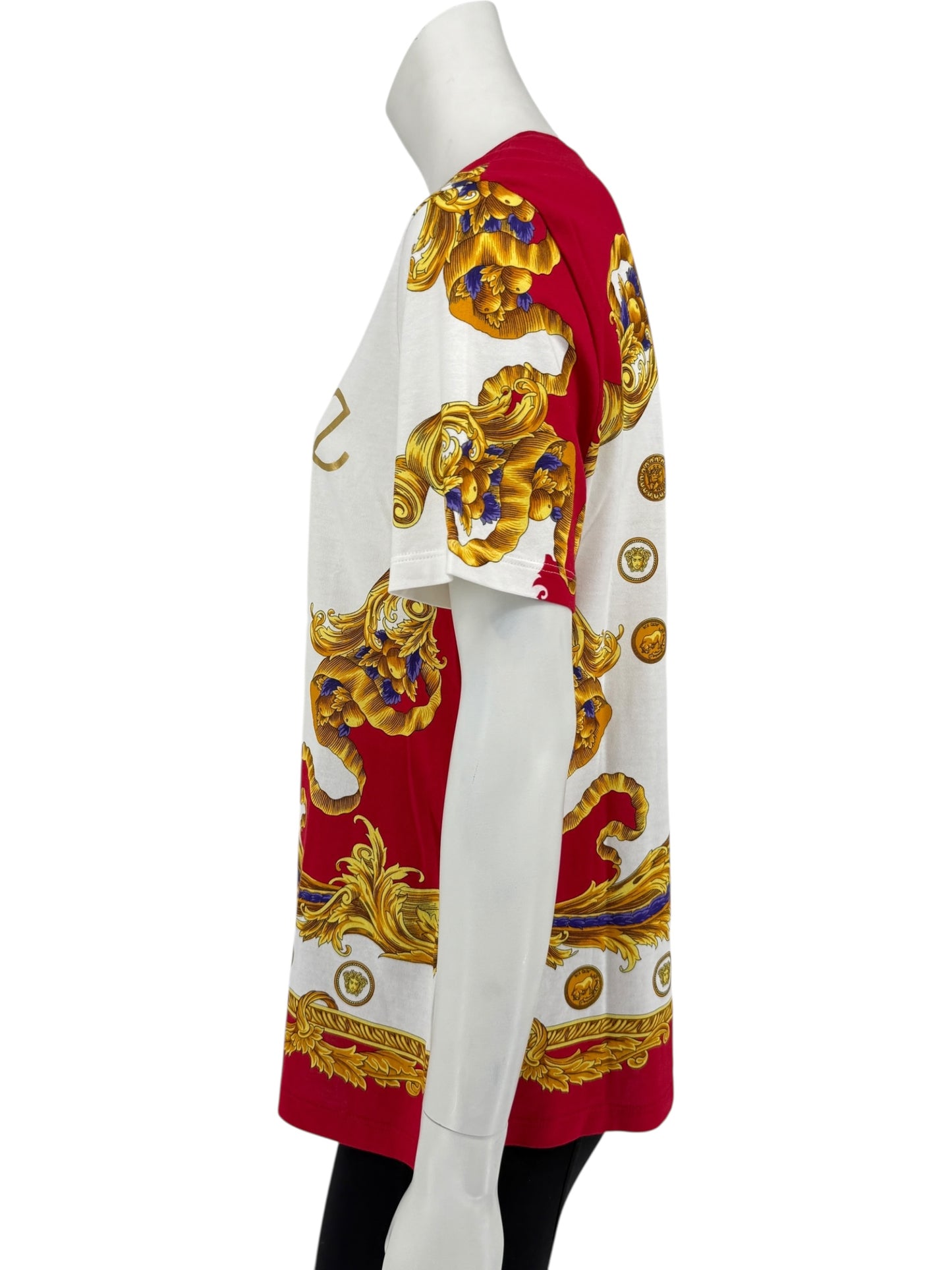 Versace Red & White Medusa Baroque Graphic T-Shirt – Size IT 42