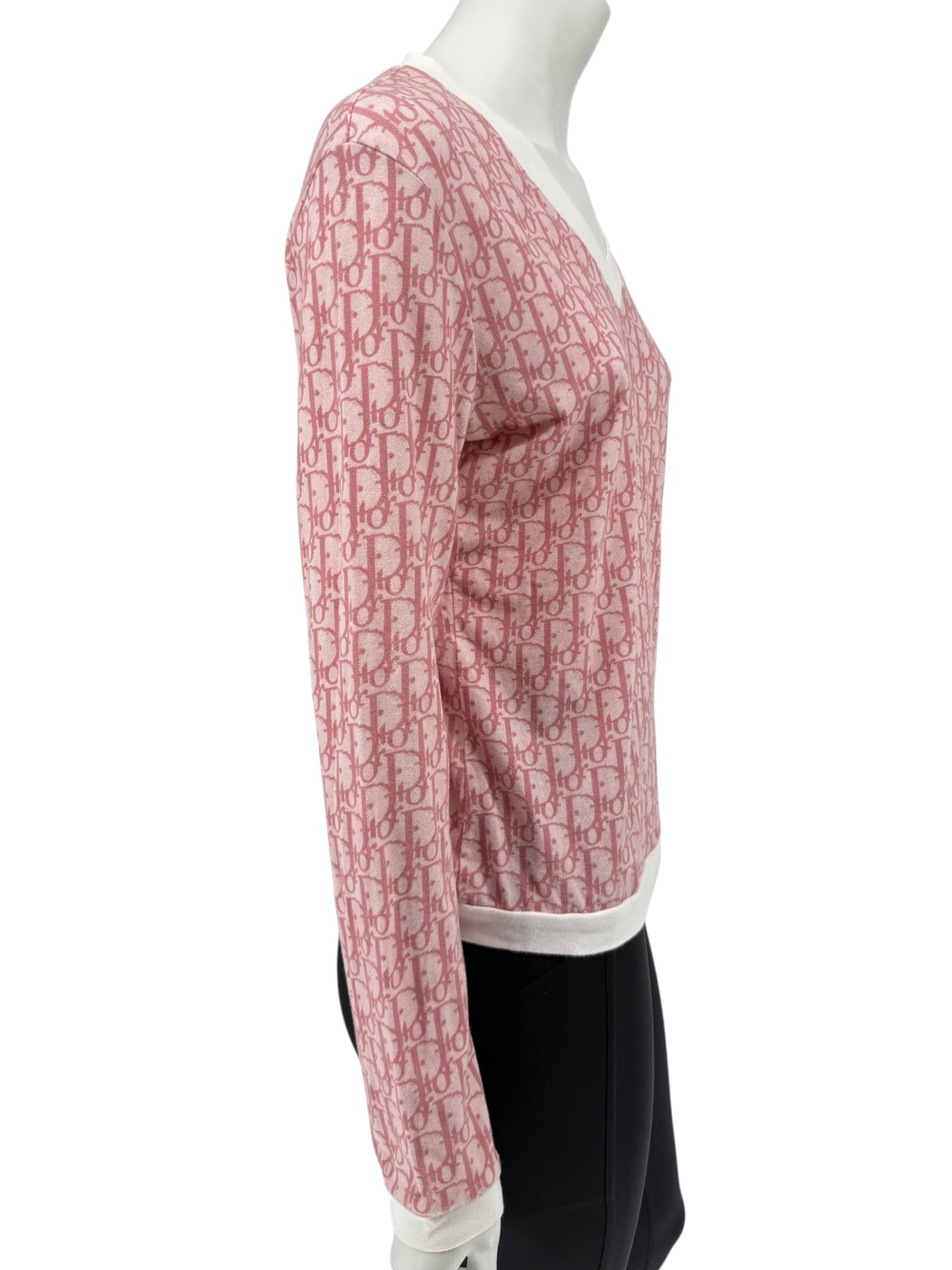 Christian Dior by John Galliano Diorissimo V-Neck Long Sleeve Shirt – Size FR 44