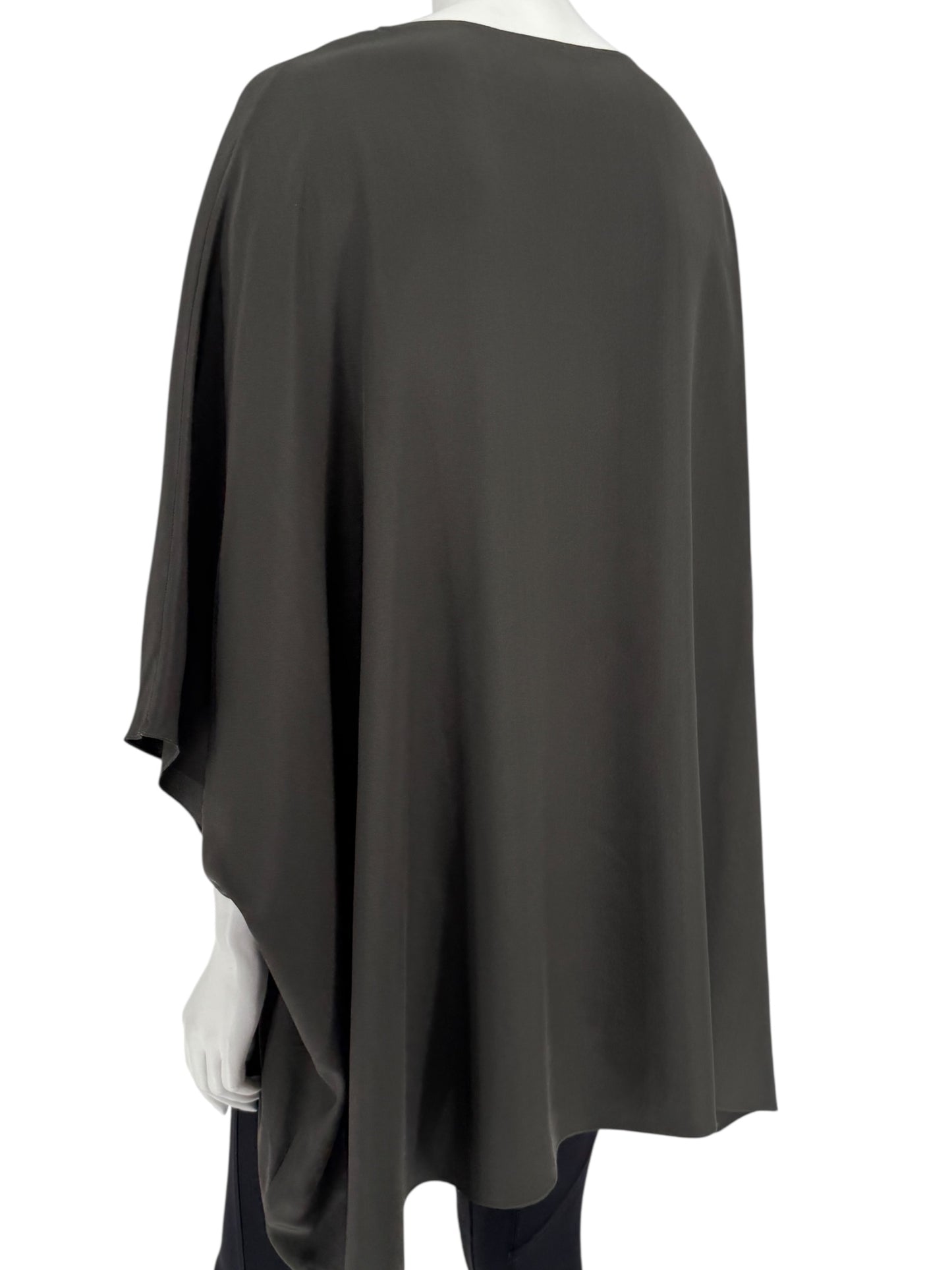 The Row Charcoal Grey Silk Oversized Tunic Blouse – Size M