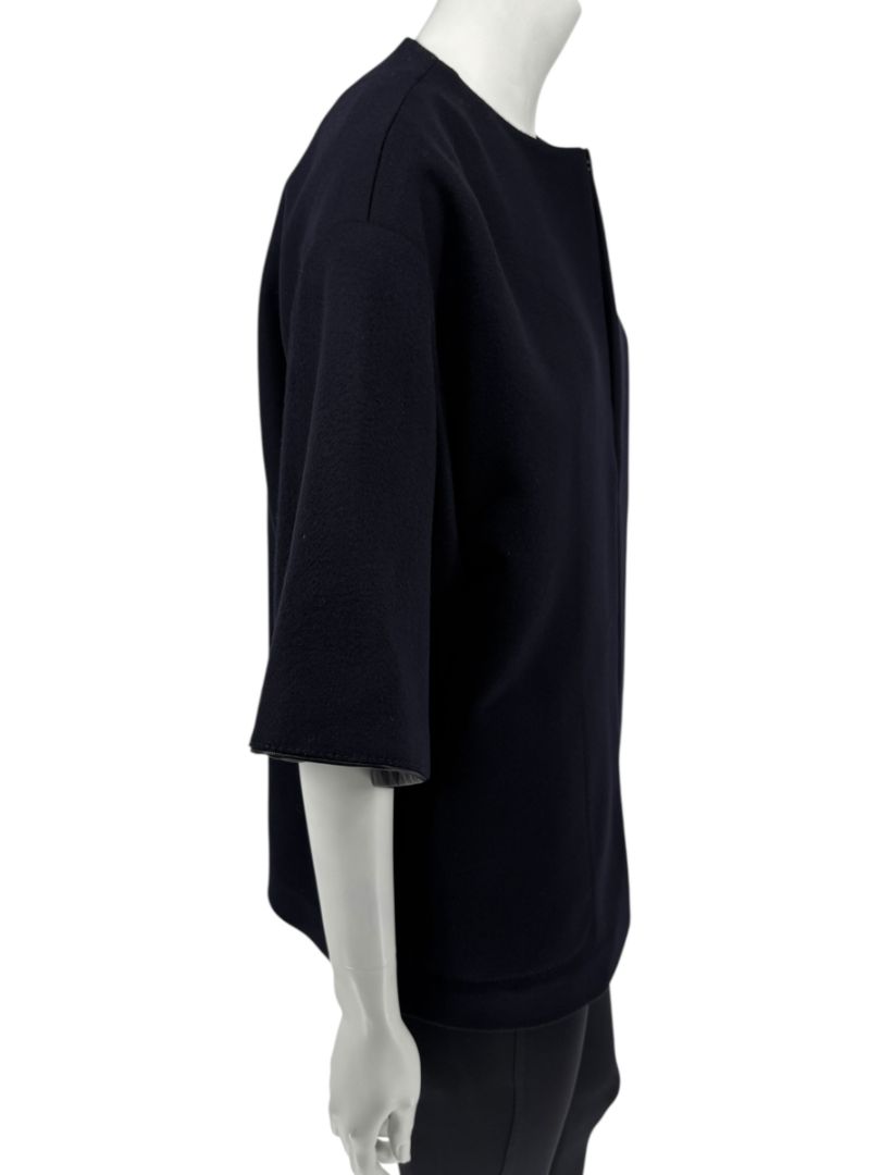 Valentino Navy Wool-Cashmere Kimono Sleeve Jacket – Size IT 40