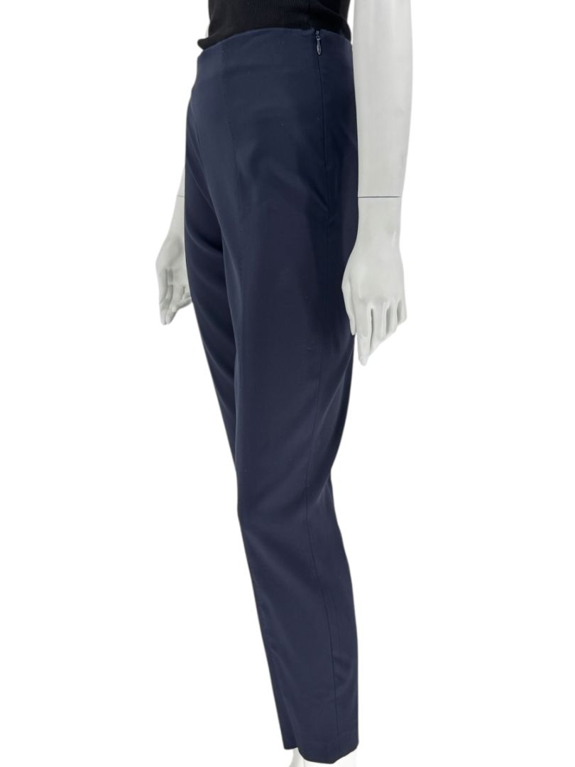 The Row Navy Wool-Silk Blend Cropped Trousers – Size 10