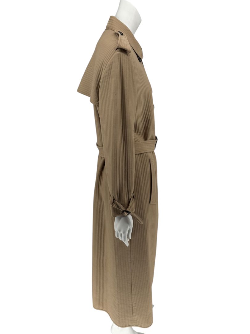 Valentino Camel Quilted Longline Trench Coat – Size IT 44 / US 10