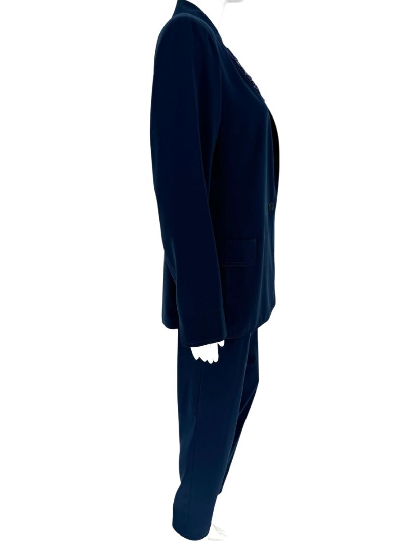 Pamella Roland Navy Embellished Pant Suit – Large