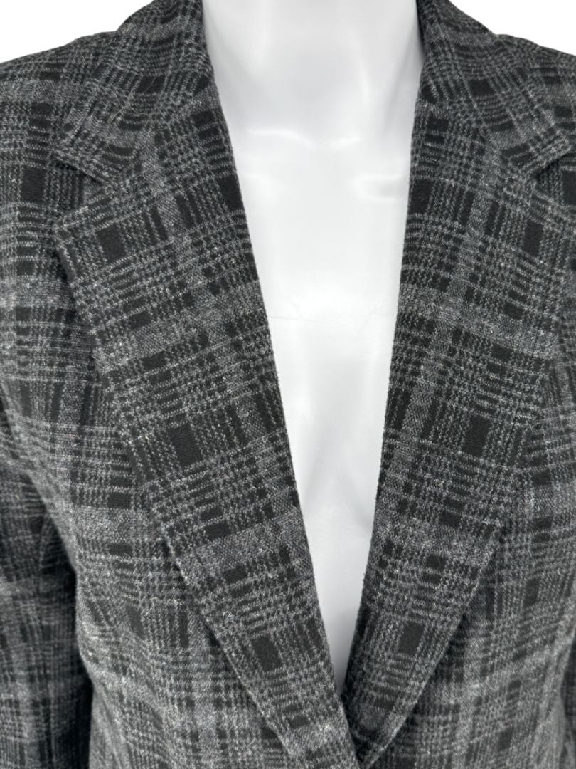 A-K-R-I-S Punto Charcoal Glen Plaid Blazer & Pants Set – Size 10