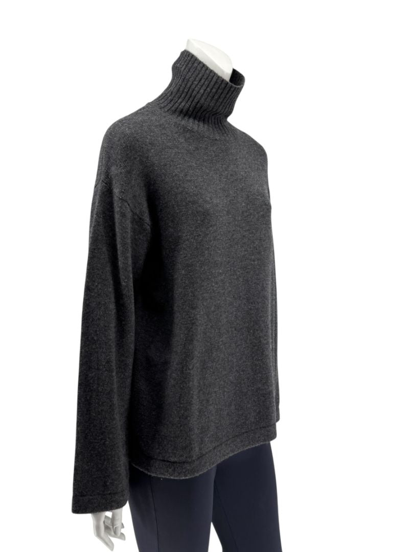 ‘S MaxMara Charcoal Wool-Cashmere Turtleneck Sweater – Size S