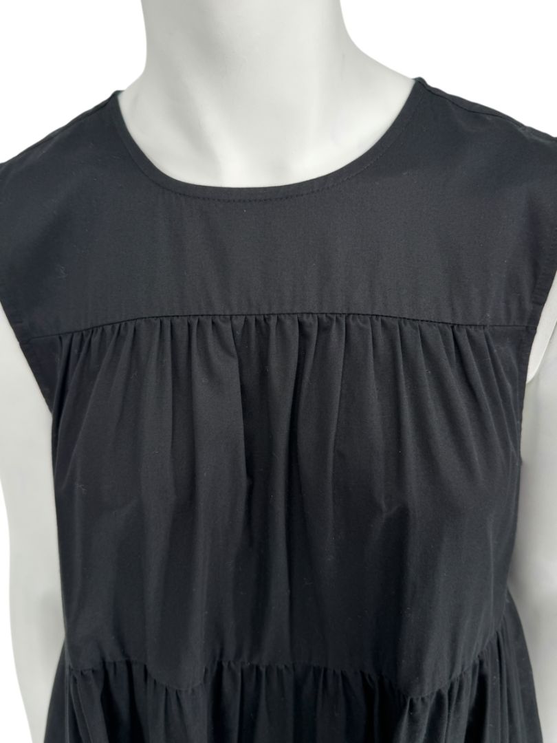 CO Essentials Black Tiered Sleeveless Midi Dress – Size M
