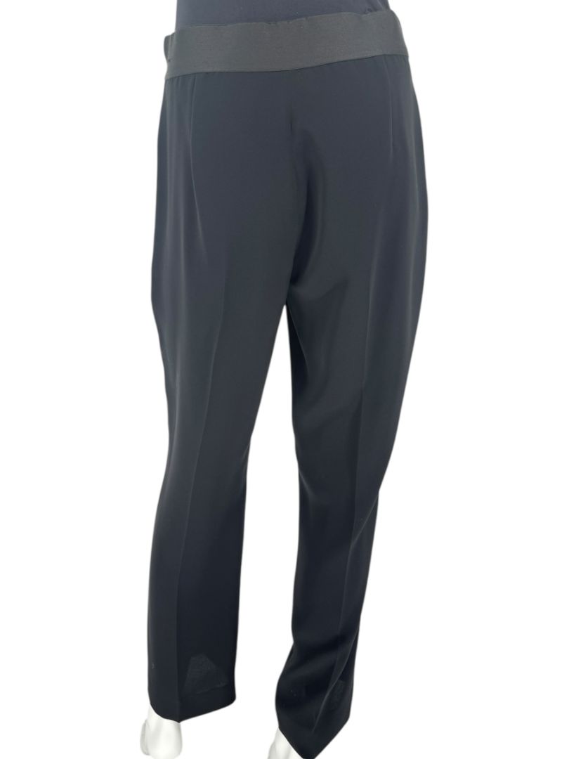 Max Mara Black Tailored Pants with Contrast Waistband – Size 14 (US)