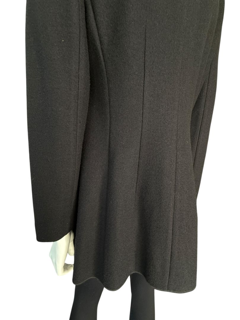 NWT Agnona Black 100% Cashmere Open-Front Coat – Size IT 46 / US 10