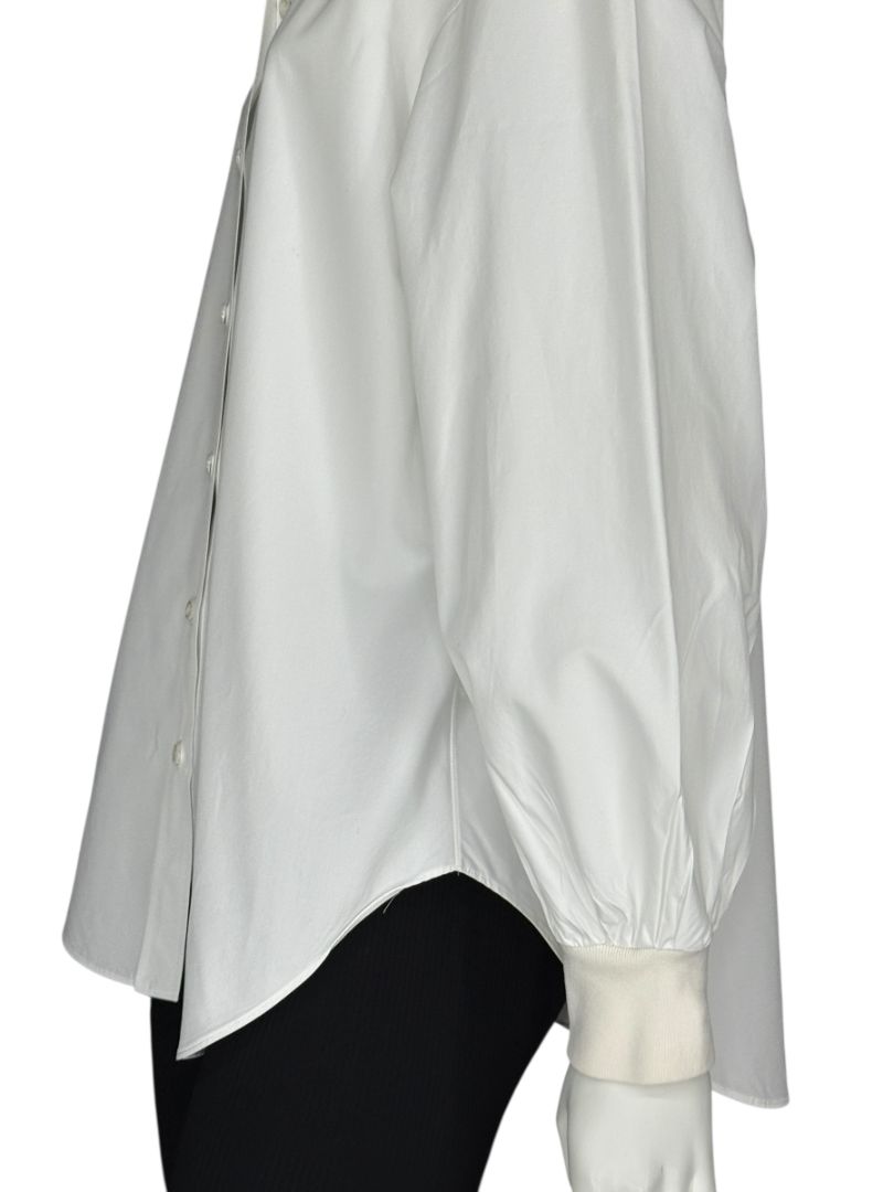 Alexander McQueen White Cotton Shirt with Balloon Sleeves – Size IT 38