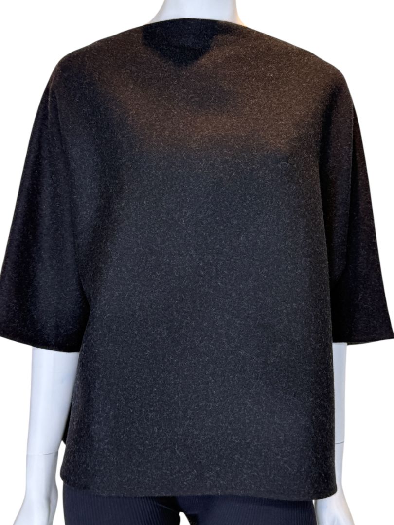 The Row Black Mélange Wool-Blend Top – Size Small