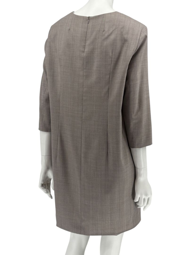 The Row Taupe Wool-Blend Shift Dress – Size M
