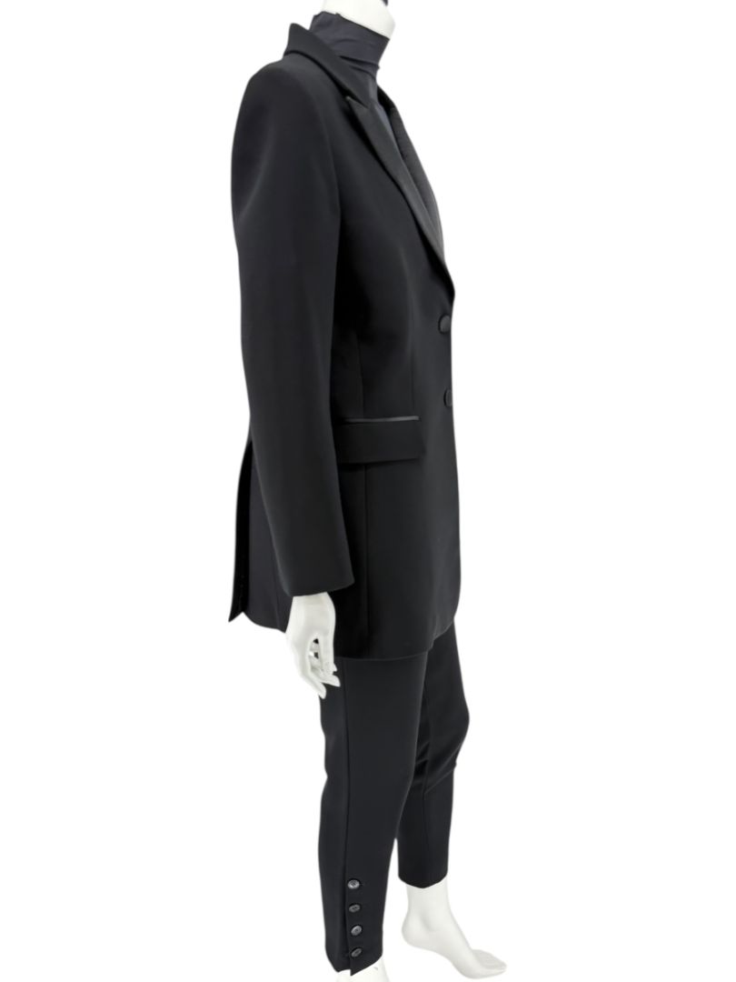Altuzarra Black Satin-Lapel Tuxedo Blazer & Pants Set – Size IT 44 (US 10
