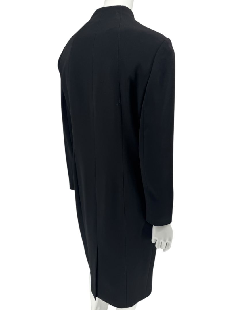 Pamella Roland Black Asymmetric Button-Front Dress - Large