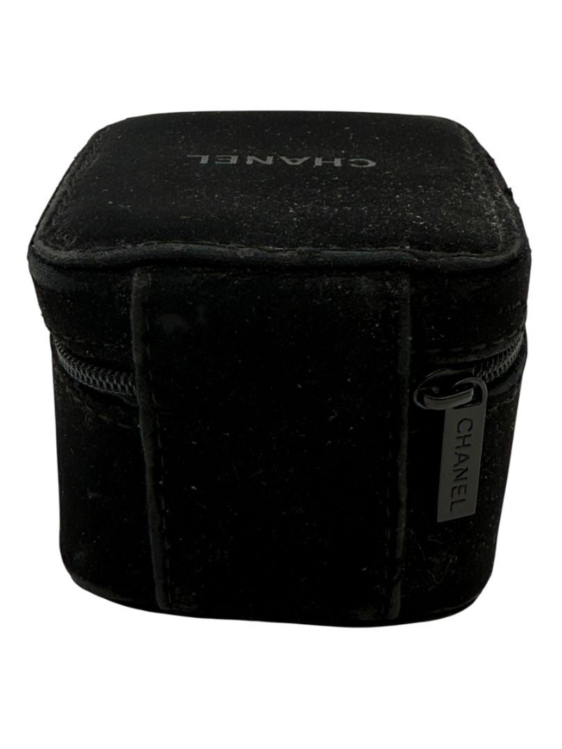 Chanel Black Travel Jewelry & Watch Case – Suede Zip Cube