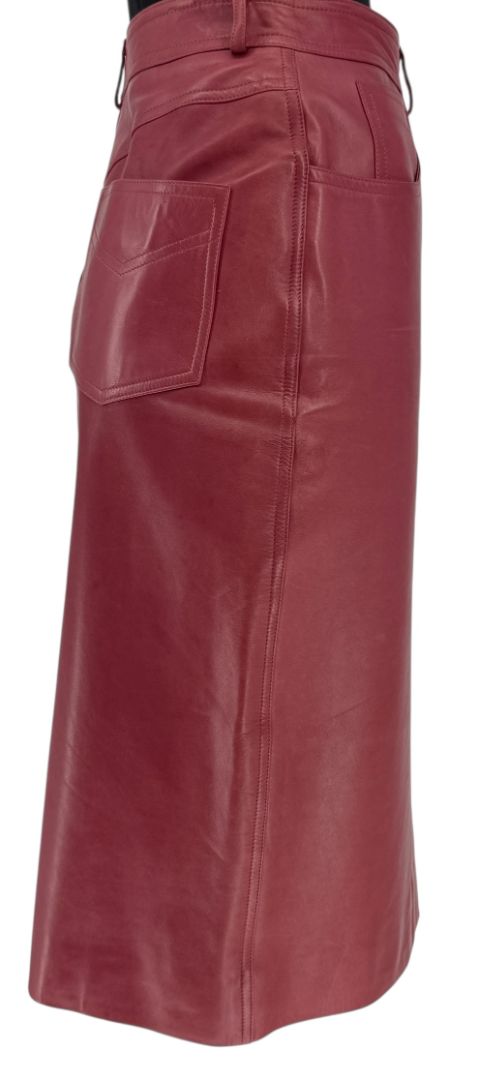 Christian Dior Boutique Rose Leather Skirt – Size 12