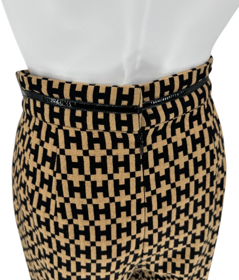Vintage Halston “H” Patterned Straight-Leg Pants