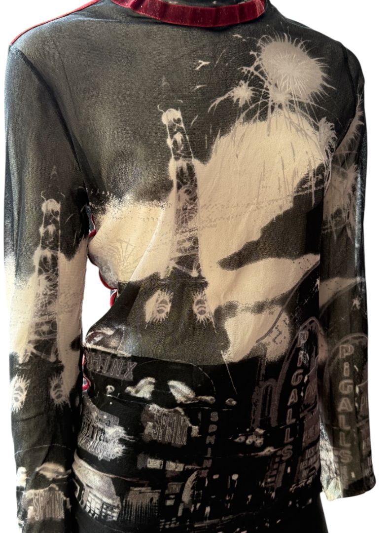 Jean Paul Gaultier “Pigalle” Paris Mesh Top – Size L