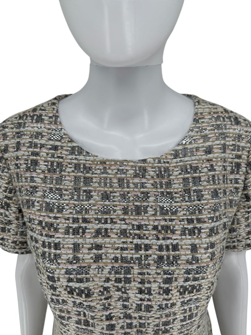 Pamella Roland Metallic Tweed Sheath Dress