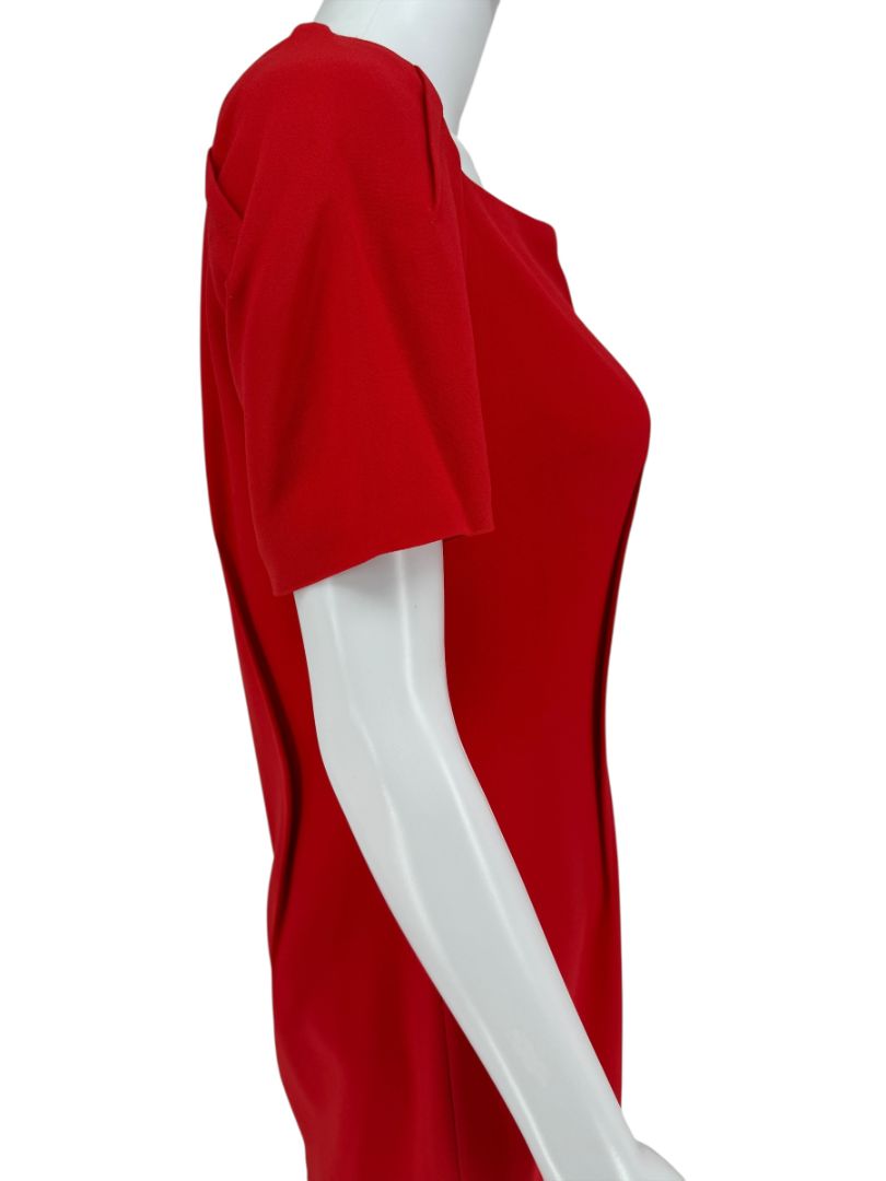 Pamella Roland Sculptural Red Cocktail Dress – Estimated Size 12