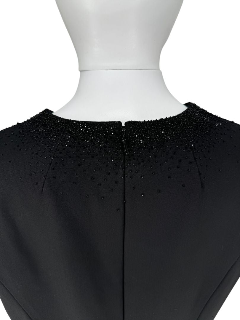 Pamella Roland Embellished Tuxedo-Inspired Sheath Dress