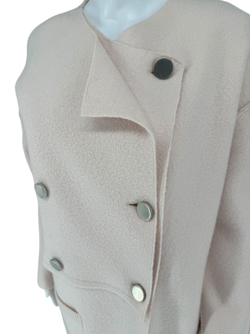 Proenza Schouler Pale Pink Double-Breasted Wool Coat - Small