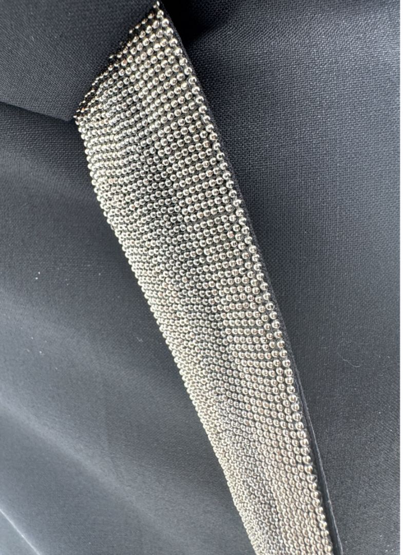 Brunello Cucinelli Black Tapered Trousers with Monili Bead Belt - Size 8