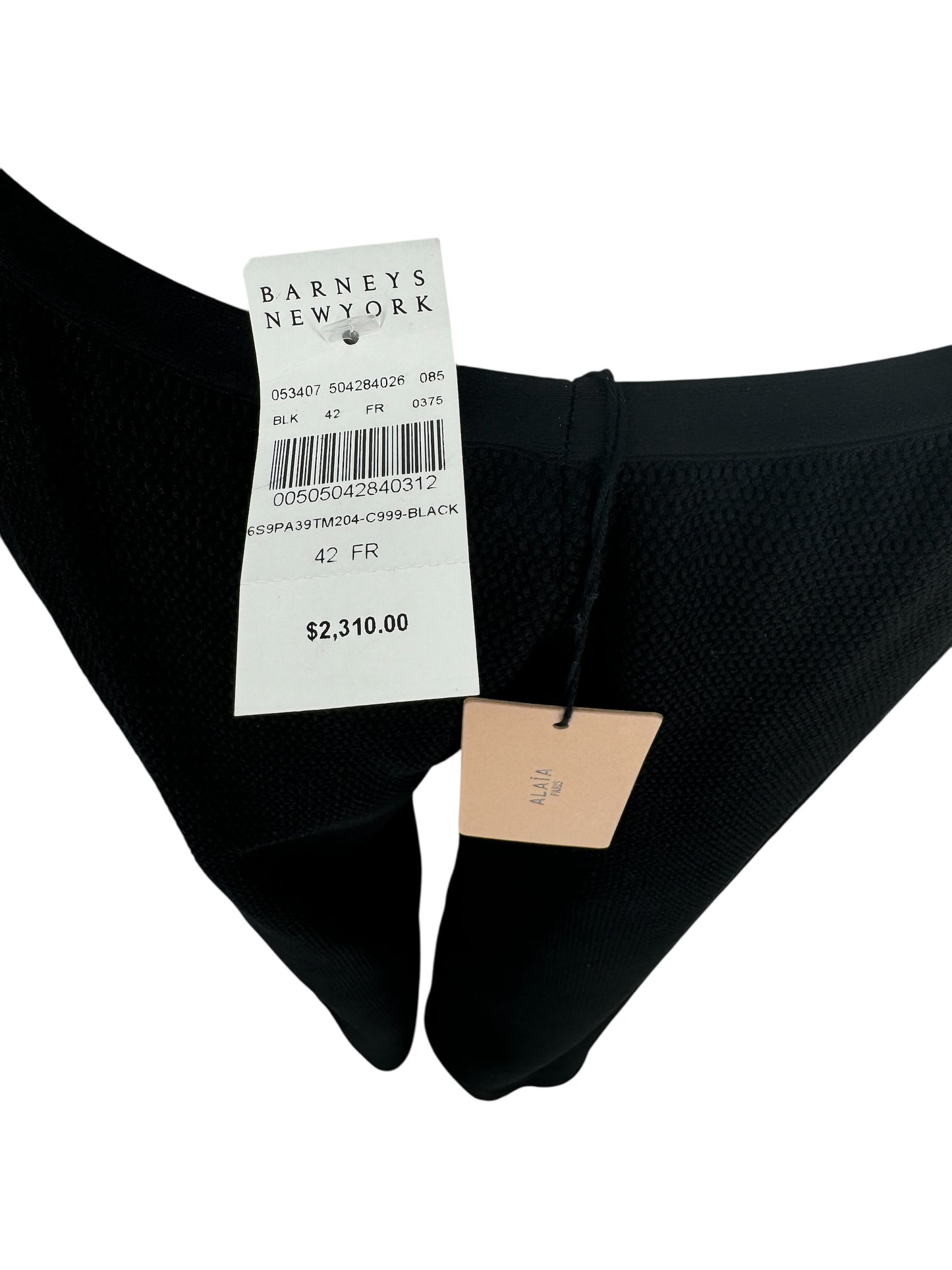 Alaïa Black Piqué Knit Wide-Leg Pants - Size 42