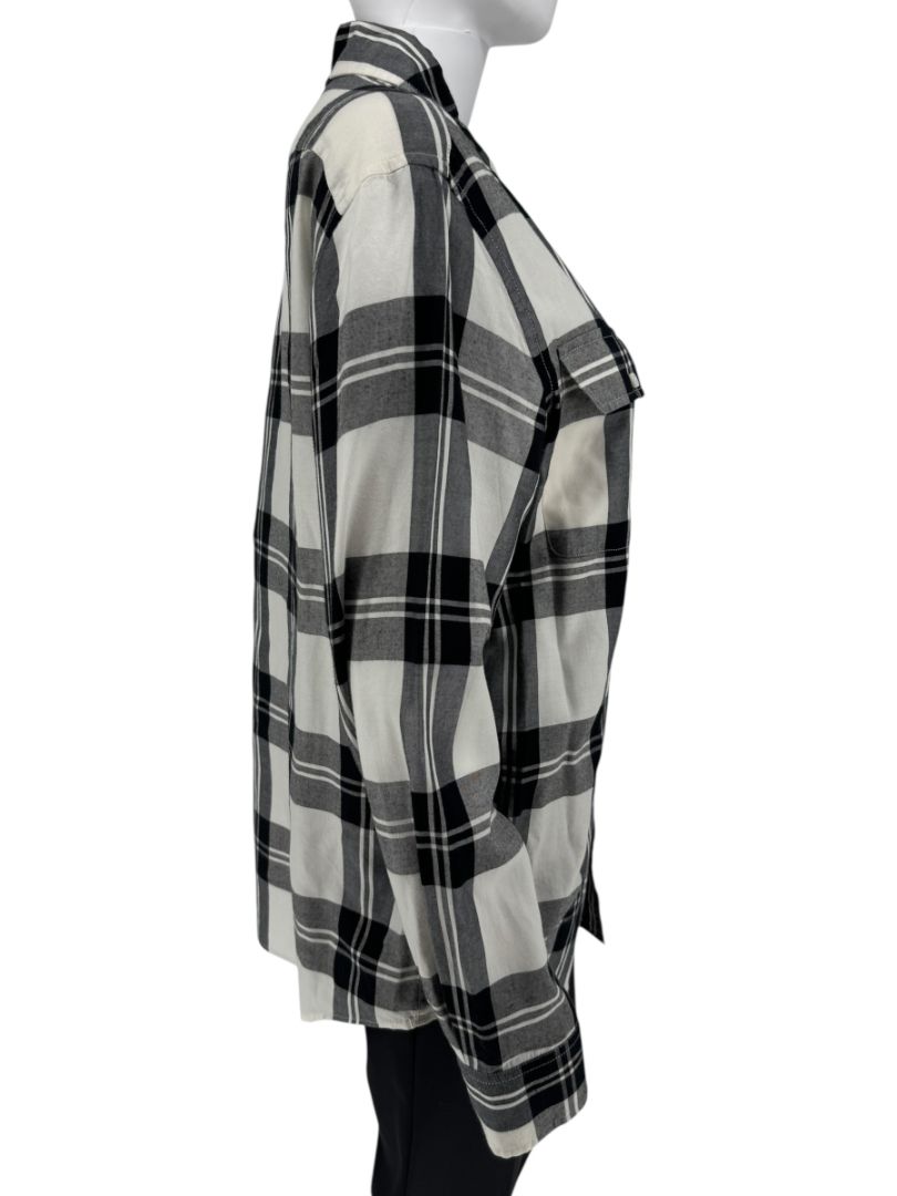 Ralph Lauren Purple Label Black & Ivory Plaid Button-Up Shirt – Size 10
