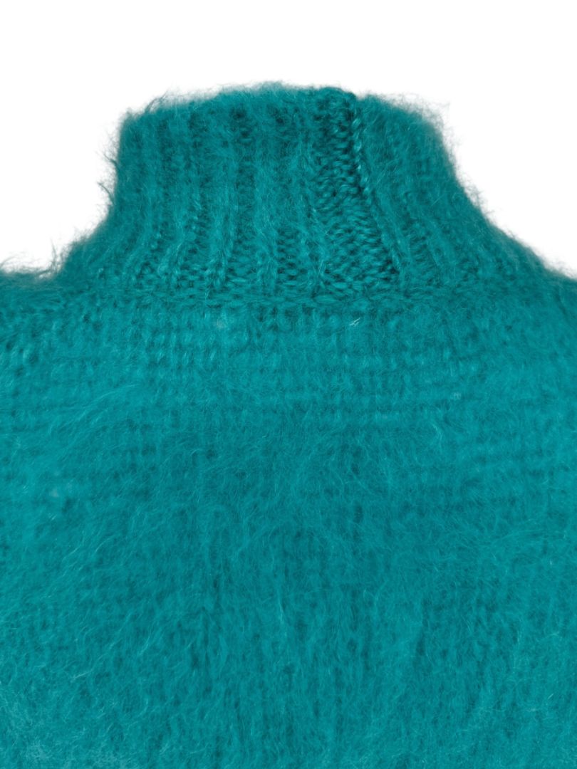 Max Mara Teal Open-Front Mohair Cardigan – Size XS