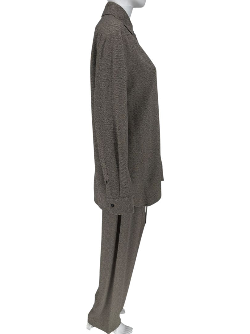 The Row Textured Taupe Two-Piece Lounge Set – Size XS