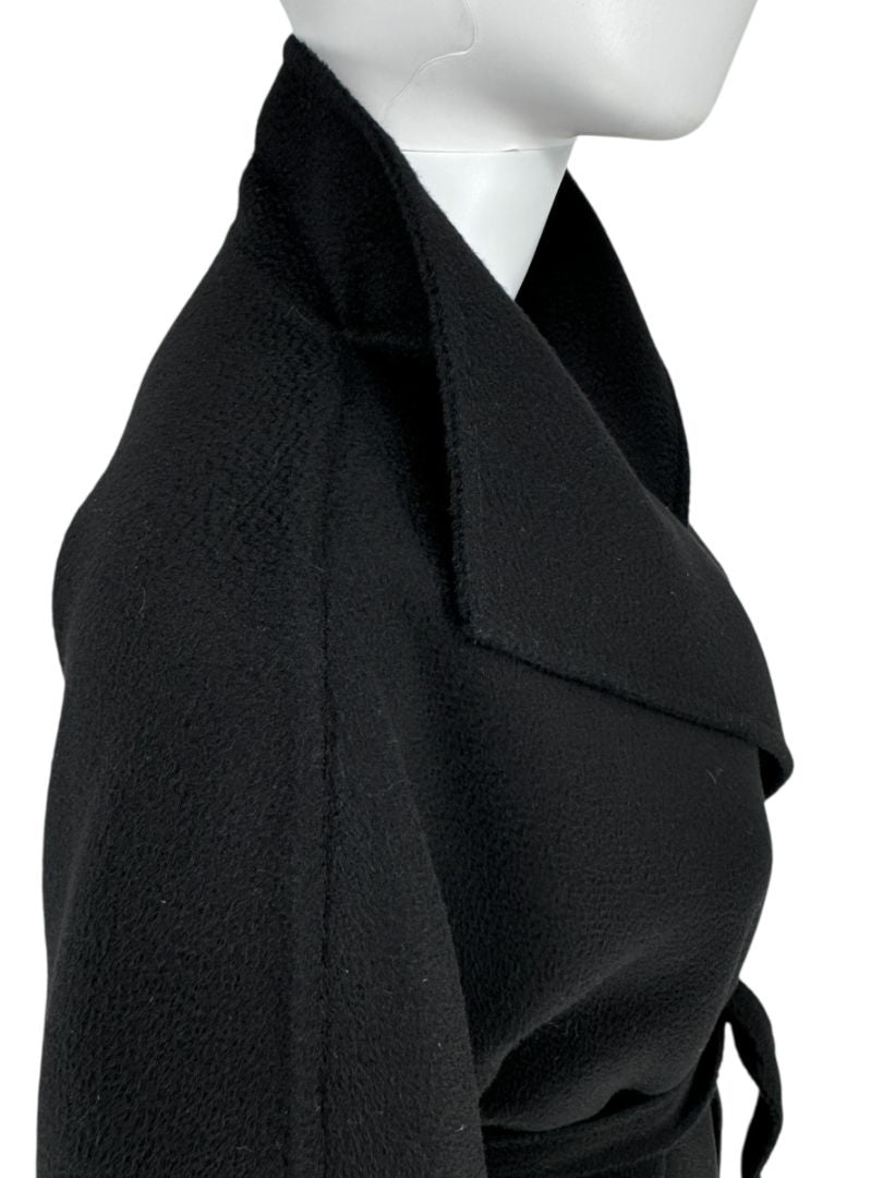 Max Mara ‘Manuela’ Belted Wrap Coat in Black – Size US 10 / IT 44