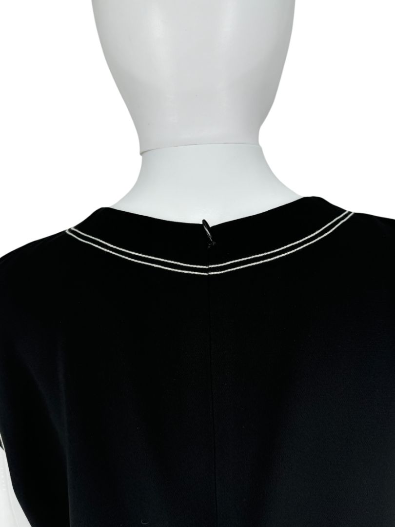Theory Black Embroidered Cap Sleeve Shift Dress – Size 14