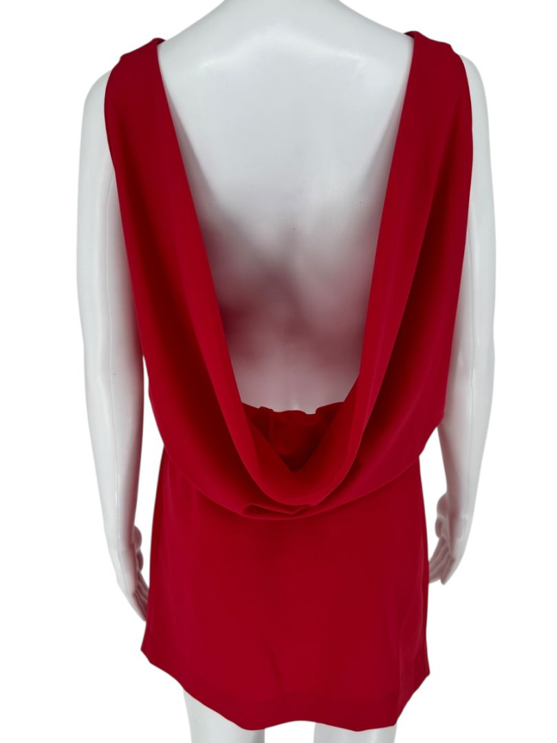Moschino Cheap and Chic Red Drape-Back Mini Dress – Size 8 (IT 42)