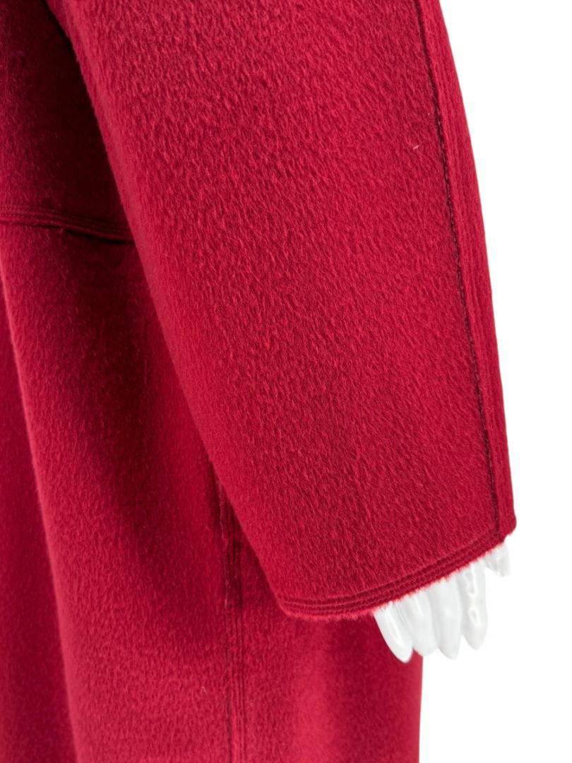 Pamella Roland Burgundy Cashmere Double-Breasted Coat – Size L