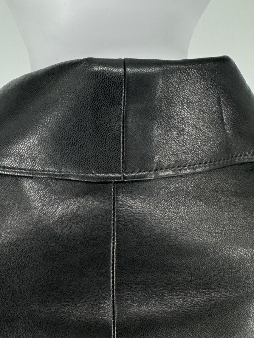 Pamella Roland Black Leather Moto Jacket - Large
